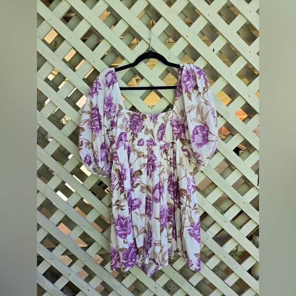 Abercrombie & fitch Emerson floral Poplin Puff Sleeve Mini Dress - Picture 4 of 4